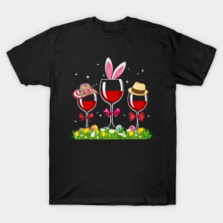 Three Wine Easter Day Eggs Easter T-shirt T-Shirt